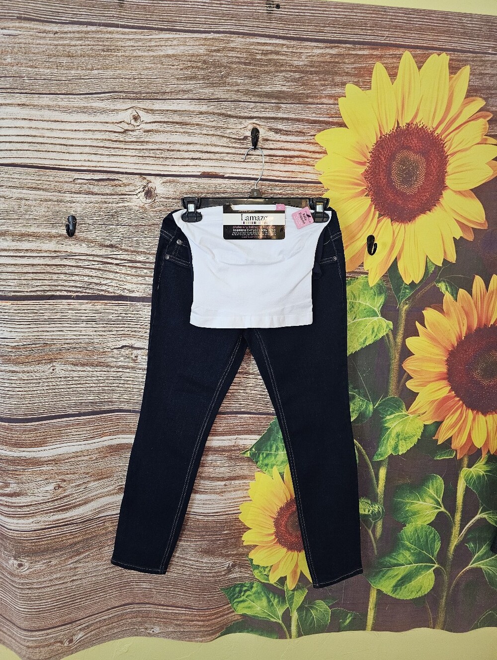 Indigo Blue Woman's Maternity Dark Blue Stretch Jeggings